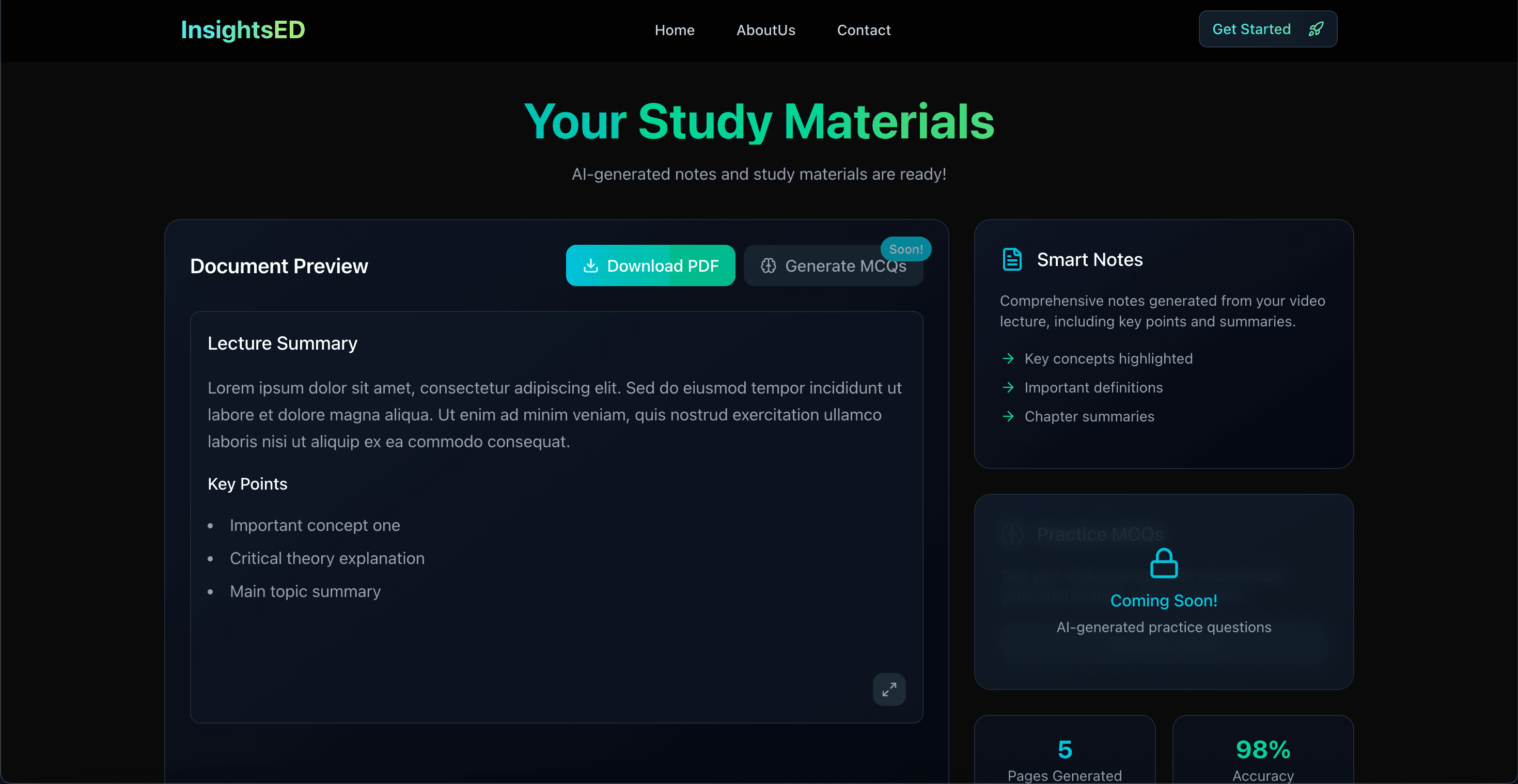 InsightED AI Learning Platform